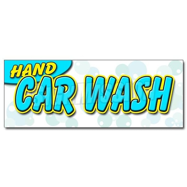 Signmission HAND CAR WASH DECAL sticker detail wax car wash clean auto service, D-48 Hand Car Wash D-48 Hand Car Wash - main